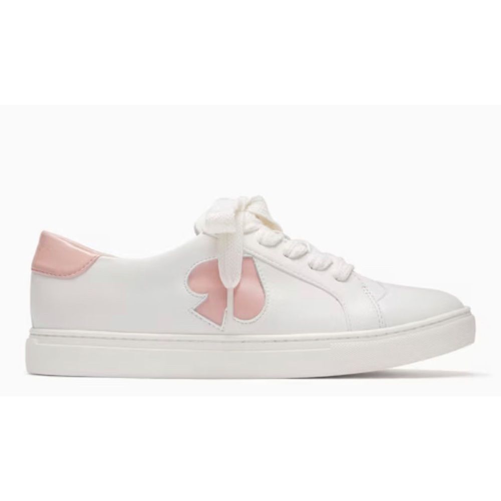 Kate Spade Fez white leather pink Spade sneakers